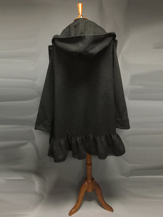 Women's Charcoal Wool & Fleece Cold Weather All-Weather Coat (WCW0525C)