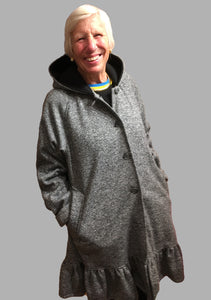 *Women's Salt & Pepper Wool & Fleece Cold Weather Carcoat