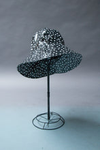 Load image into Gallery viewer, Black Polkadot Unlined Rain Hat (RH 0917B)