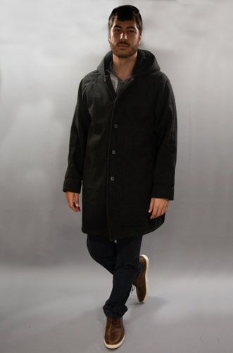*Men's Charcoal Wool & Fleece Cold Weather Carcoat