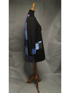 *Pieced Cotton Reversible Coat in Blues and Purples