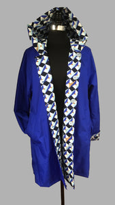 *Women's Royal Blue Outer Reversible Raincoat (RR/C 0614C)