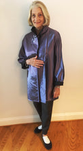 Load image into Gallery viewer, *Embellished Reversible Taffeta Coat in Lavender and Black