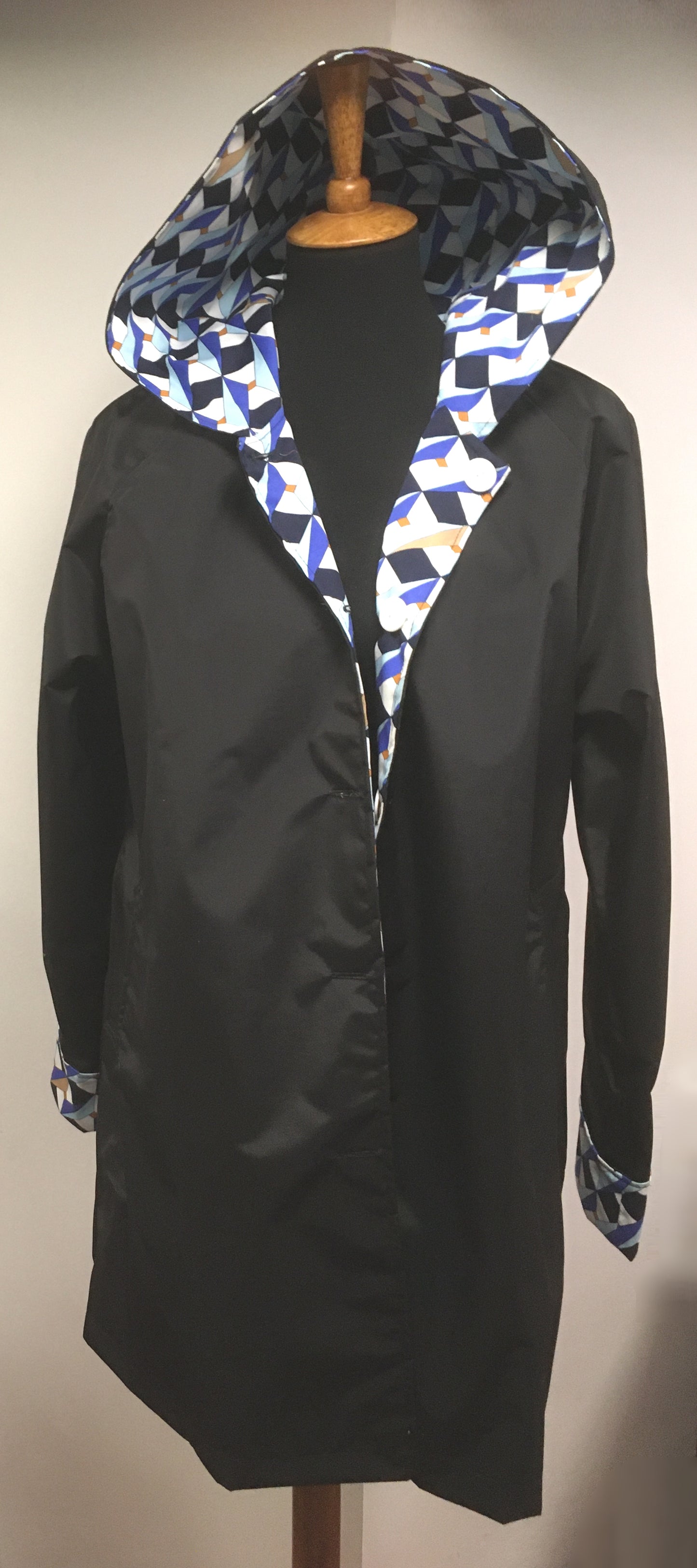 Women's Black Outer Reversible All-Weather Coat (RR/C 0614A)