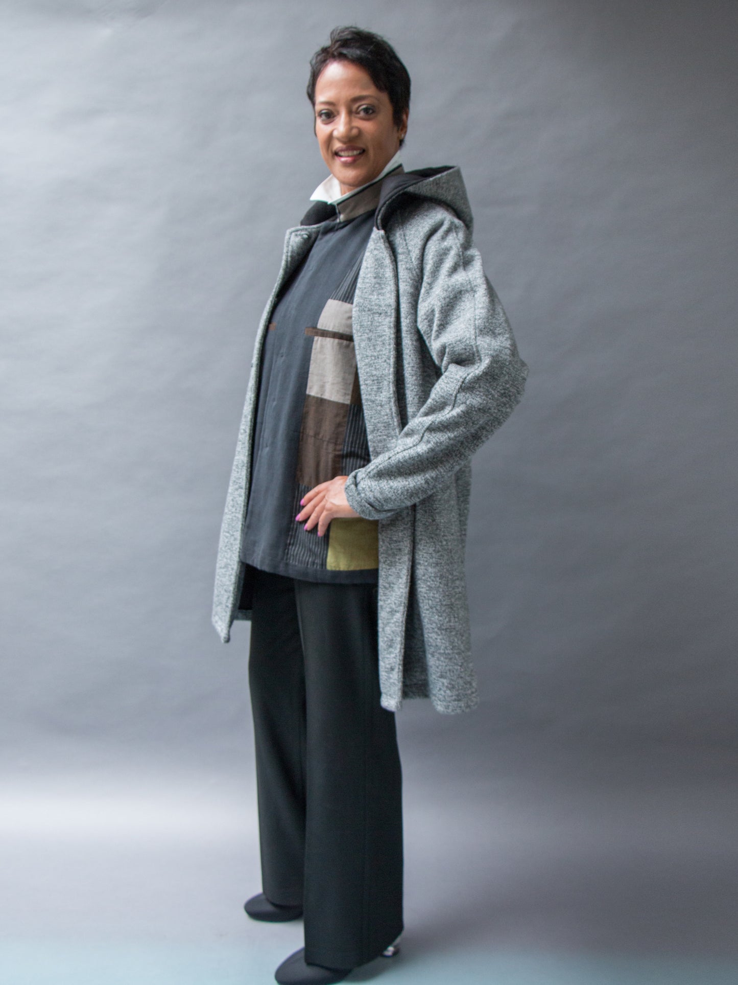 Women's Salt & Pepper Wool & Fleece Cold Weather All-Weather Coat (WCW0525D)