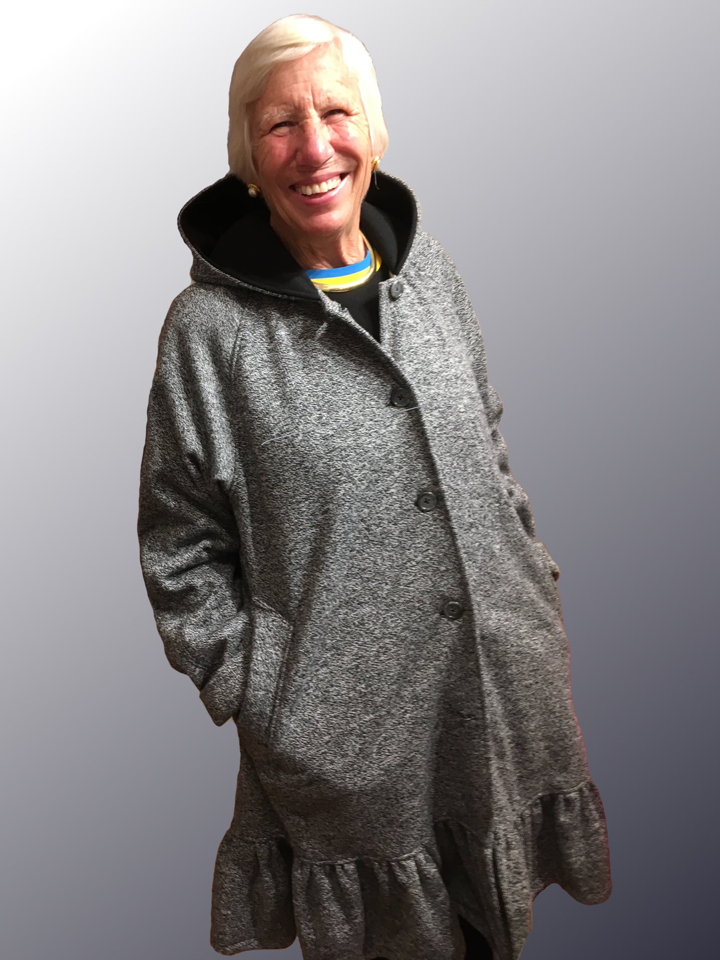 Women's Salt & Pepper Wool & Fleece Cold Weather All-Weather Coat (WCW0525D)