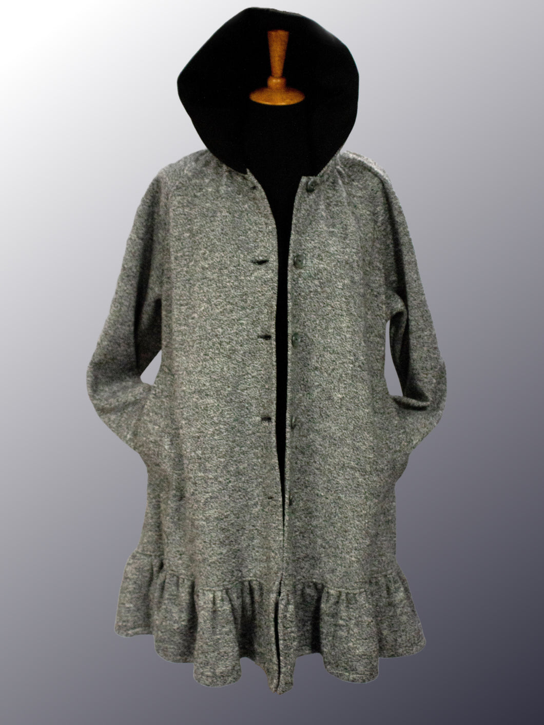 *Women's Salt & Pepper Wool & Fleece Cold Weather Carcoat (WCW0525D)