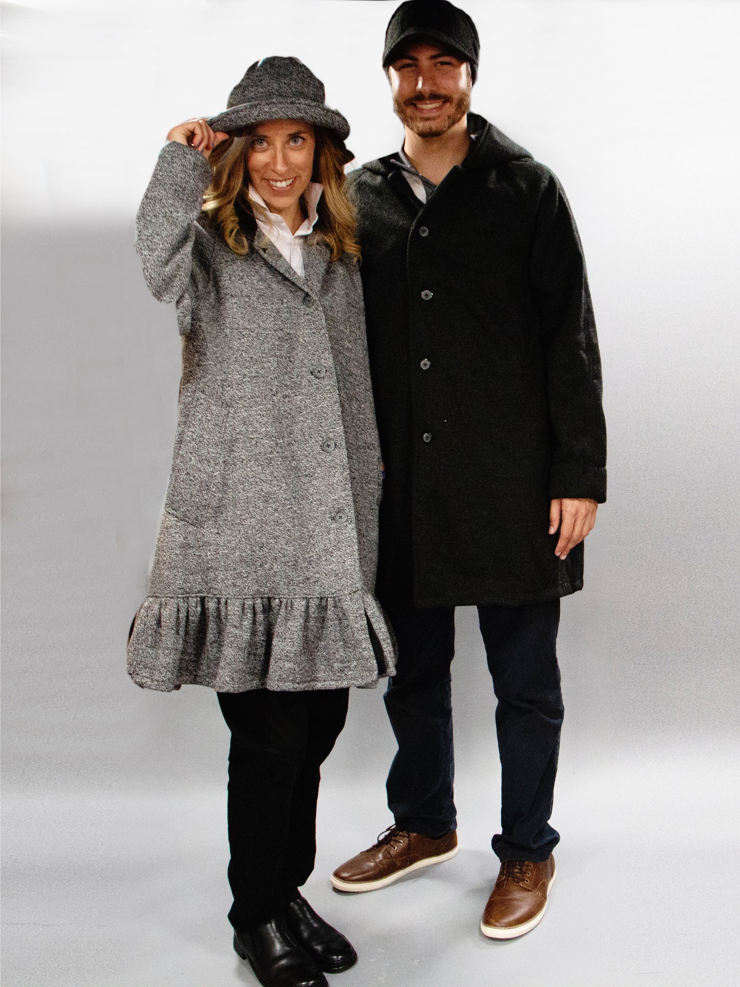Men's Charcoal Wool & Fleece Cold Weather All-Weather Coat (MCW0525B)