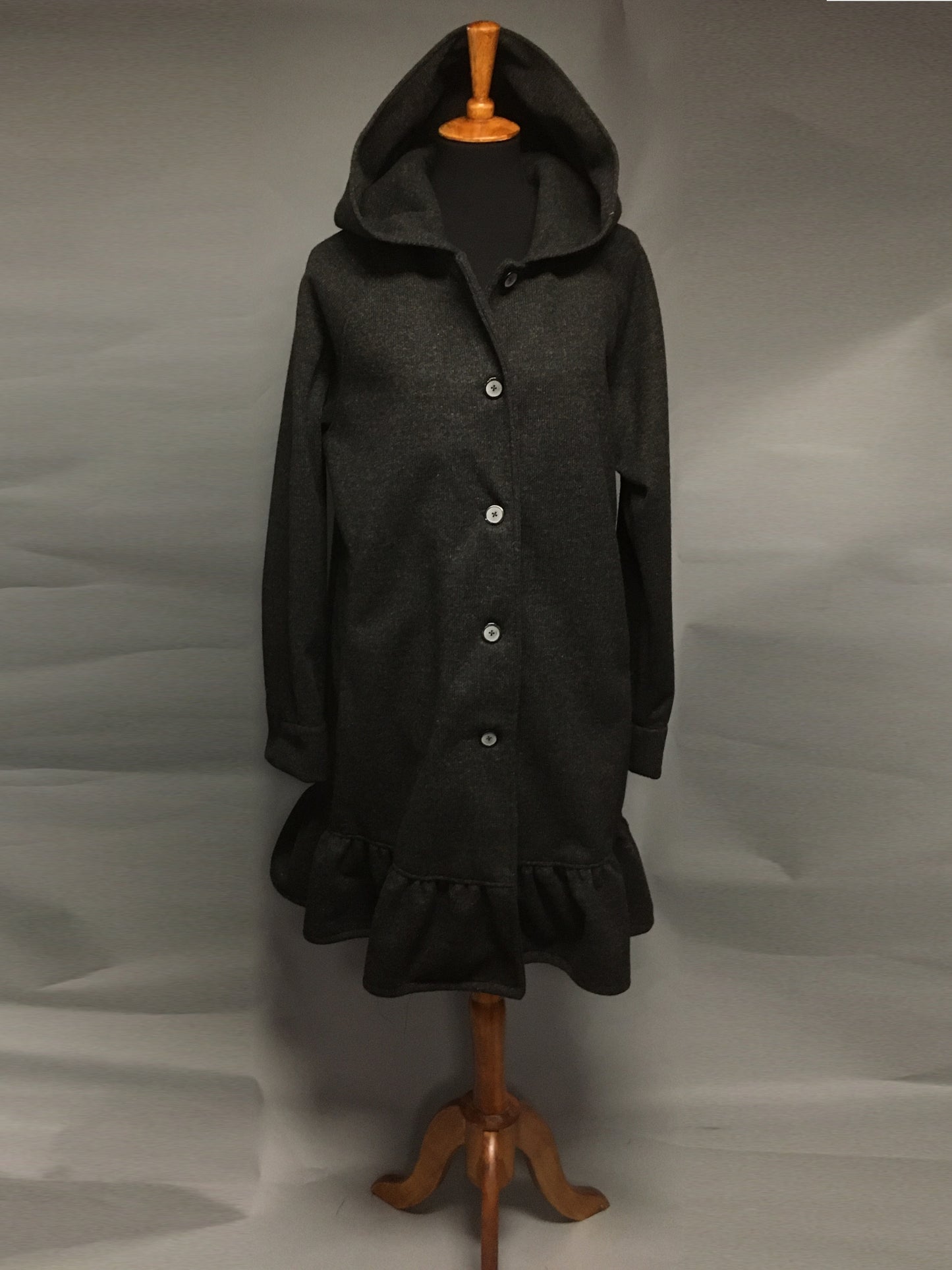 Women's Charcoal Wool & Fleece Cold Weather All-Weather Coat (WCW0525C)