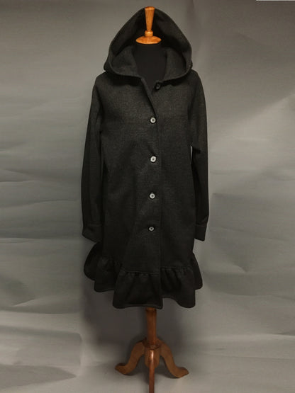 Women's Charcoal Wool & Fleece Cold Weather All-Weather Coat (WCW0525C)