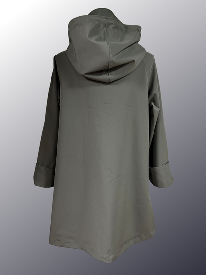 Women's Charcoal Mesh Lined Snap All-Weather Coat (WM0126C)