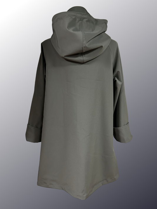 Women's Charcoal Mesh Lined Snap All-Weather Coat (WM0126C)