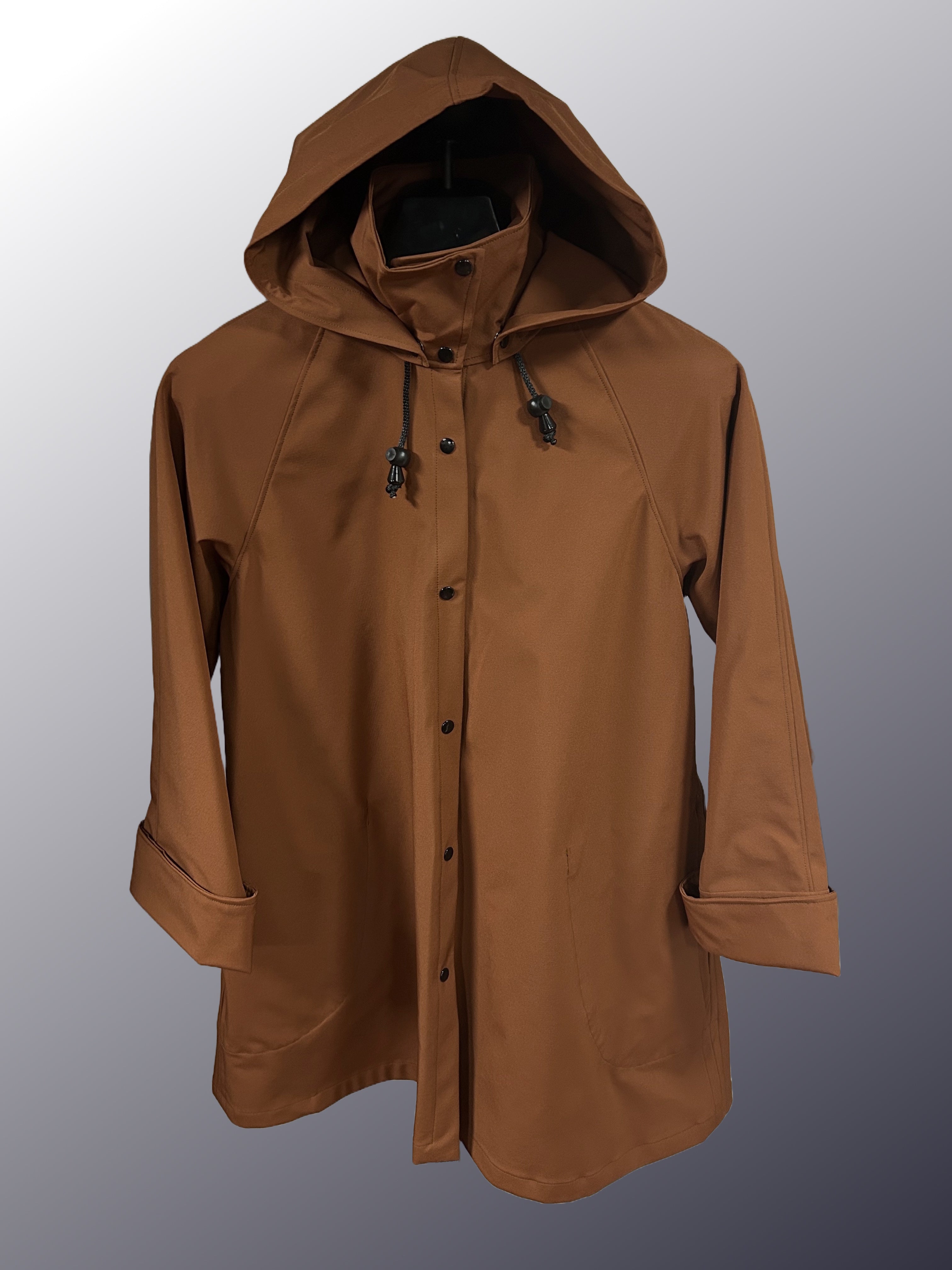 Women's Chestnut Mesh Lined Snap All-Weather Coat (WM0525H) – Outside ...