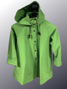 * Women's Green Apple Mesh Lined Snap Raincoat (WM0525J)
