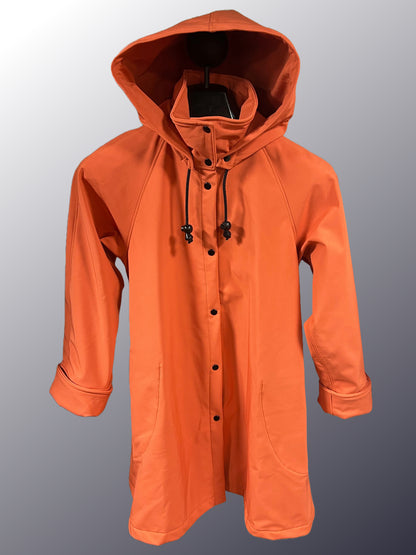 Women's Hot Coral Fleece Lined Snap All-Weather Coat (WF2025C)