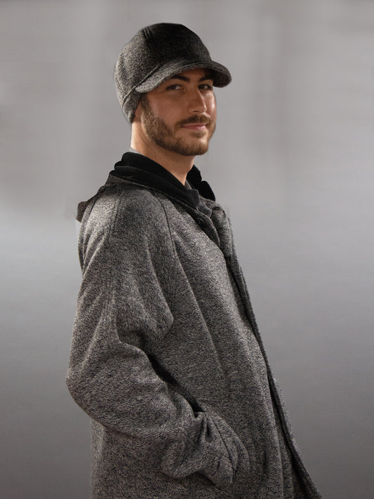 Men's Salt & Pepper Wool & Fleece Cold Weather All-Weather Coat (MCW0525A)