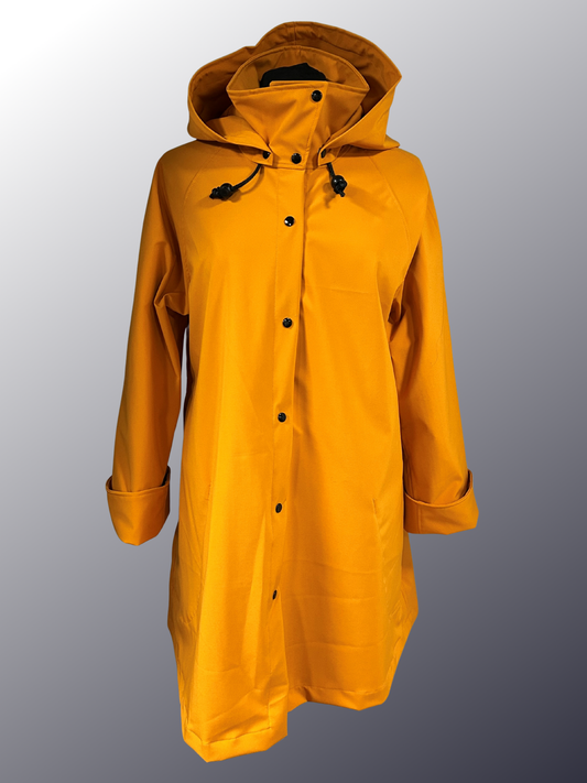 Women's Mustard Mesh Lined Snap All-Weather Coat (WM0126B)