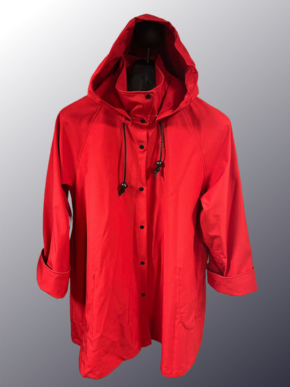 Women's Red Fleece Lined Snap All-Weather Coat (WF2025A)