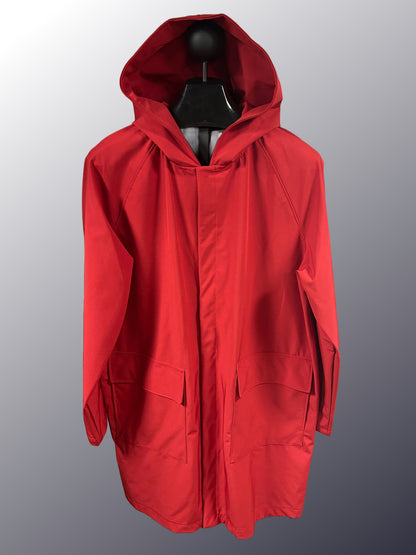 Men's Red Mesh Lined Snap All-Weather Coat (MM0525B)