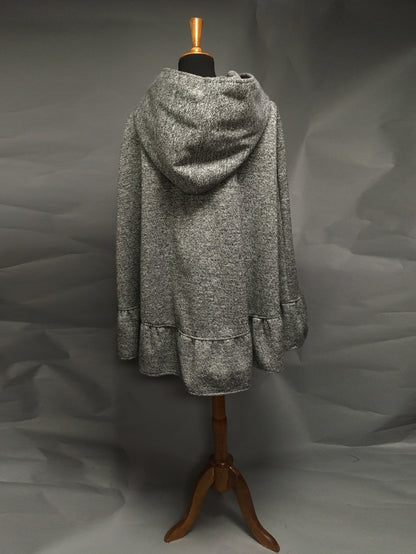 Salt & Pepper Wool & Fleece Cape (WCW0525A)
