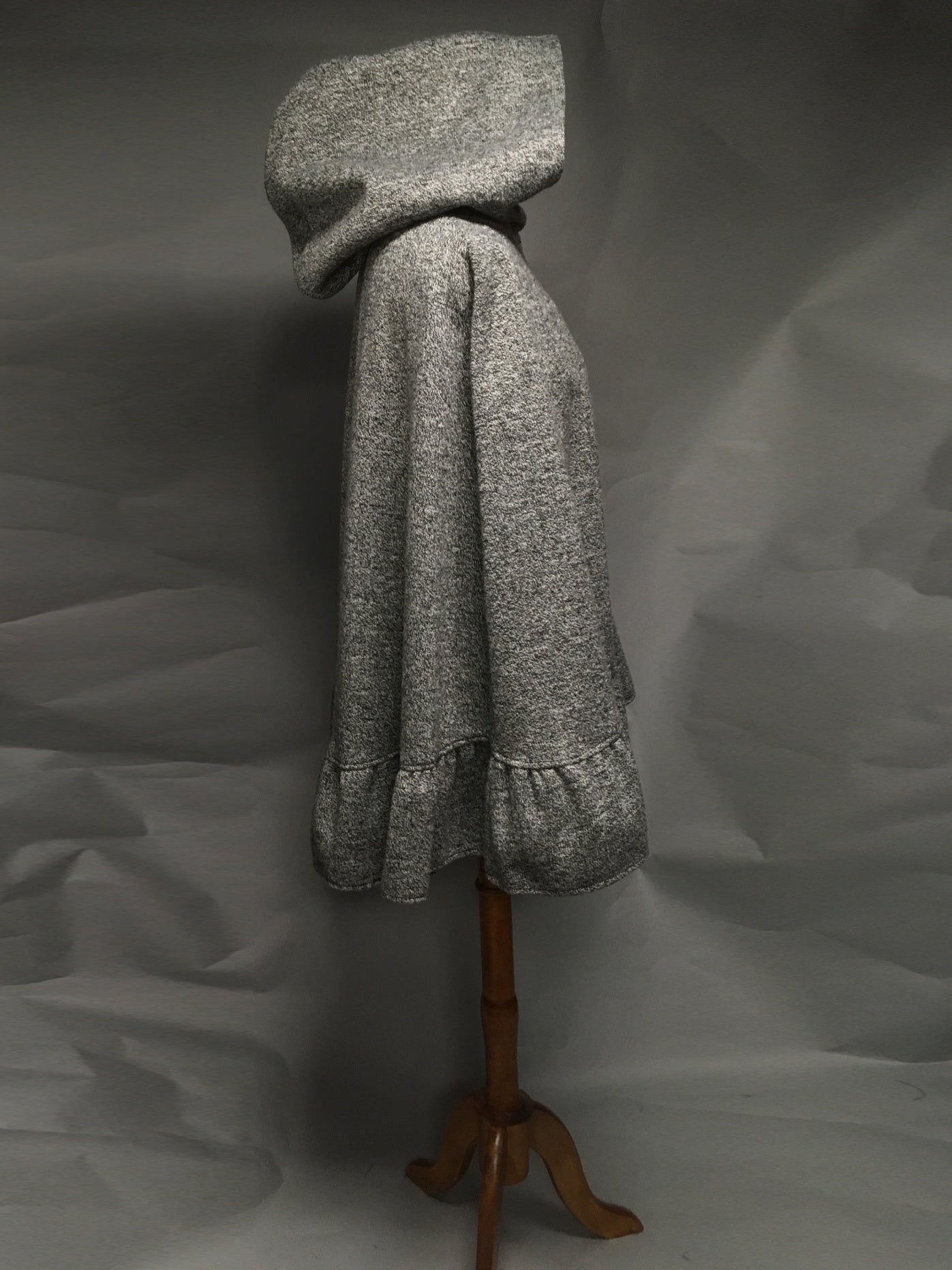 Salt & Pepper Wool & Fleece Cape (WCW0525A)