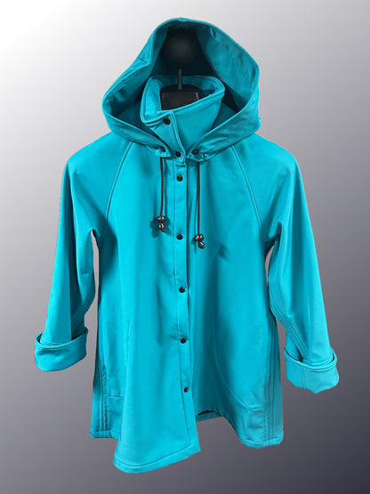 Women's Turquoise Fleece Lined Snap All-Weather Coat (WF2025B)