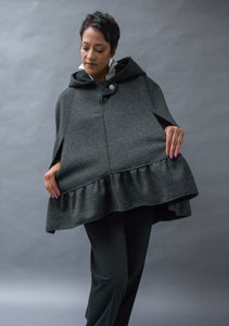 *Charcoal Wool & Fleece Cape