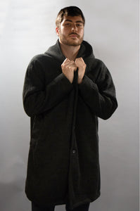 *Men's Charcoal Wool & Fleece Cold Weather Carcoat