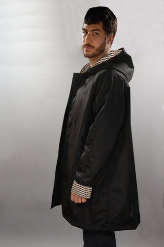 *Men's Black Outer Lined Raincoat (LR/C 0614A)