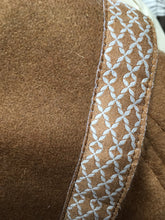 Load image into Gallery viewer, *Vintage Silk Trim on Caramel Cashmere Coat