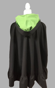 *Apple Green and Black Poncho