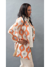 Load image into Gallery viewer, *Reversible Ikat Coat in Apricot and Celery Silk