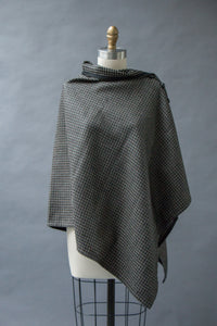 *Black/Brown Geometric Wool Blend Wrap  $175.00  (WR 1016C)