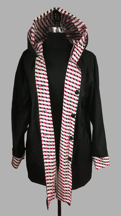 Women's Black Outer Reversible All-Weather Coat (RR/C 0614A)