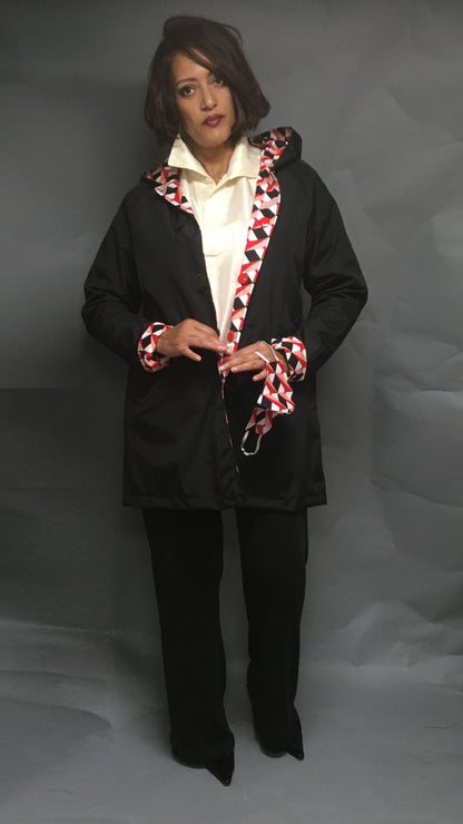 Women's Black Outer Reversible All-Weather Coat (RR/C 0614A)
