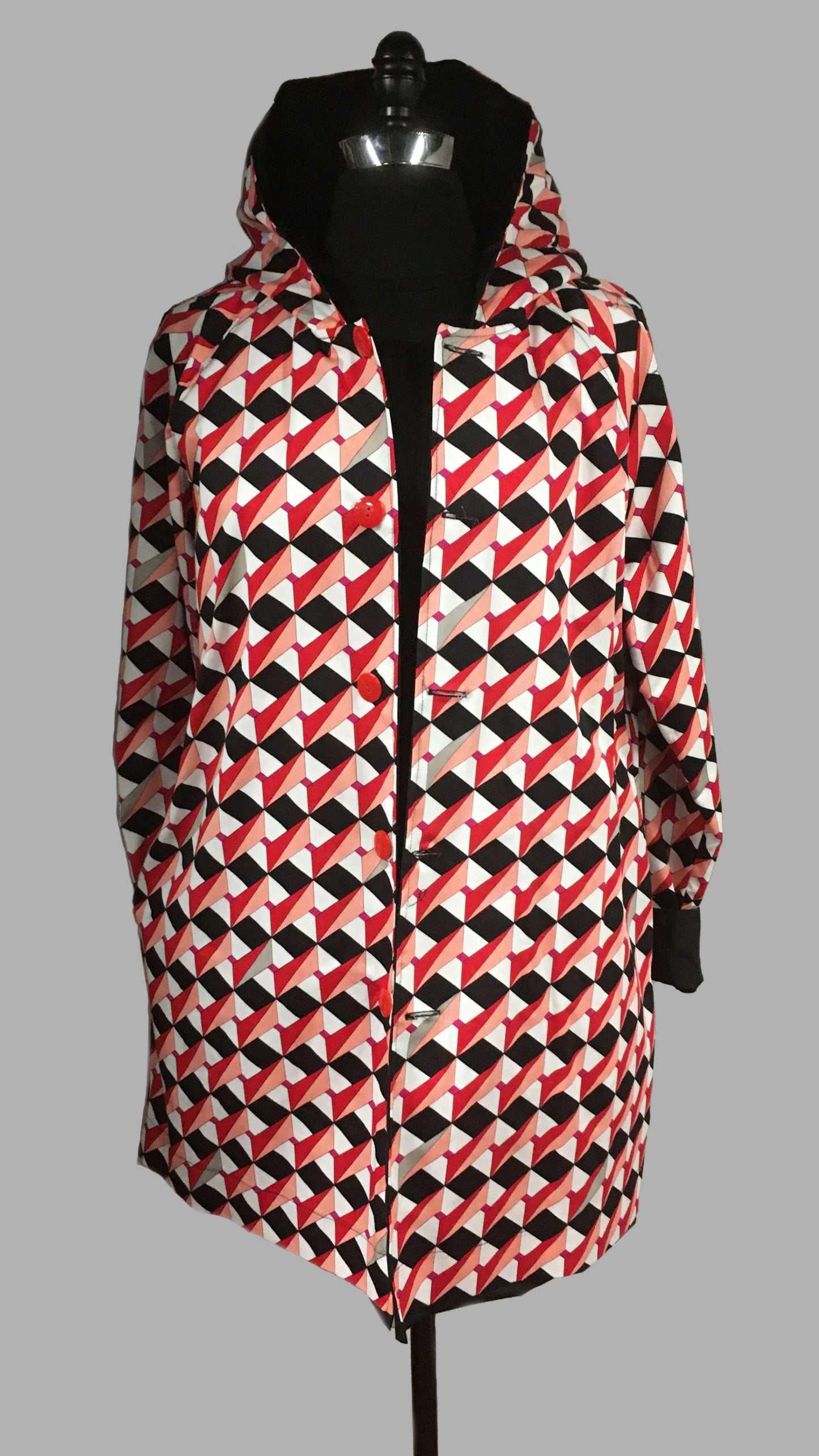 Women's Black Outer Reversible All-Weather Coat (RR/C 0614A)