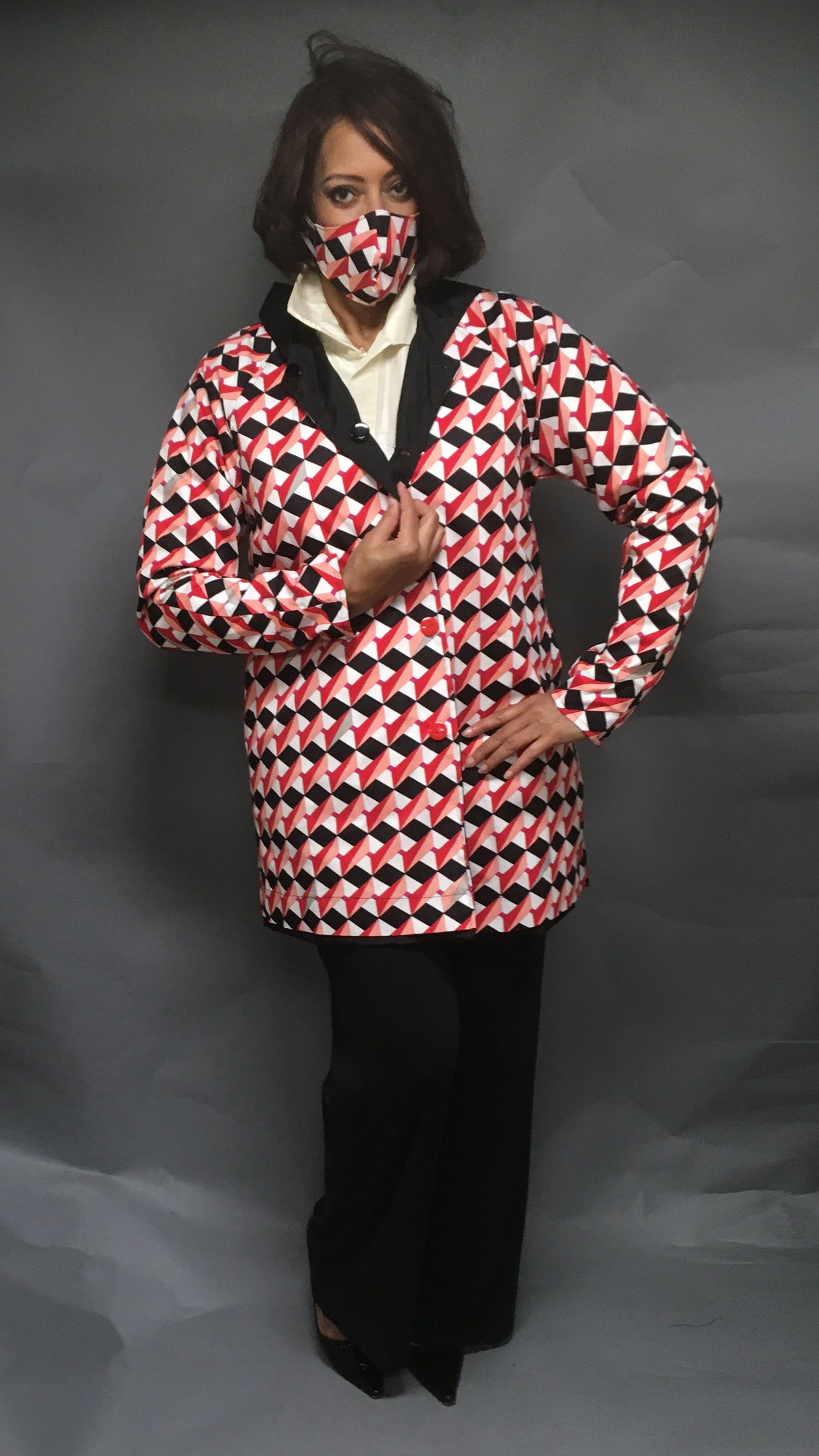 Women's Black Outer Reversible All-Weather Coat (RR/C 0614A)