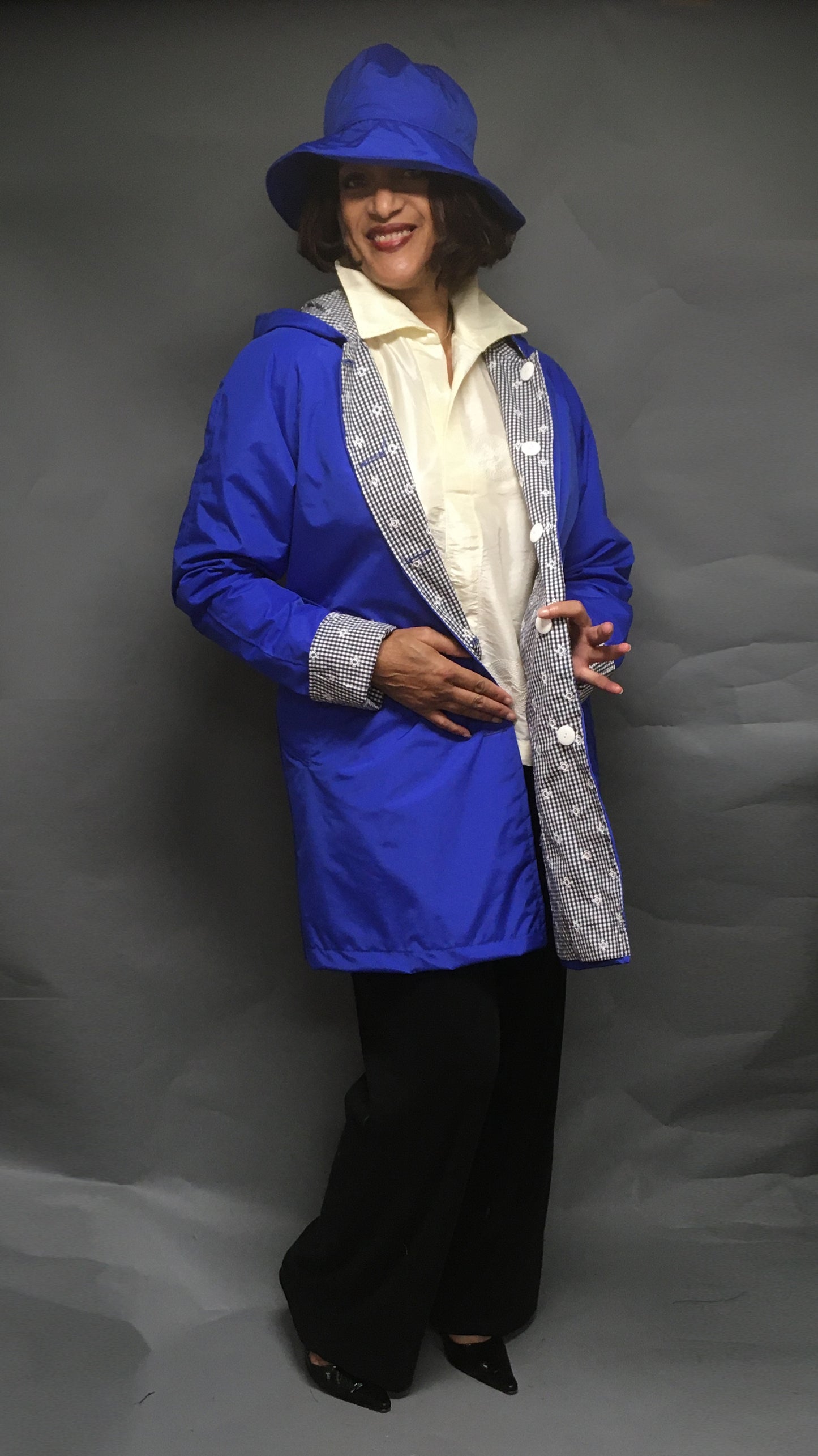 Women's Royal Blue Outer Reversible All-Weather Coat (RR/C 0614C)