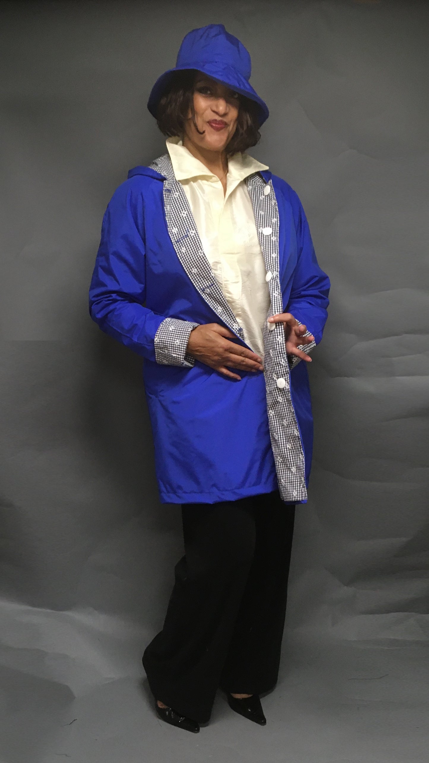 Women's Royal Blue Outer Reversible All-Weather Coat (RR/C 0614C)