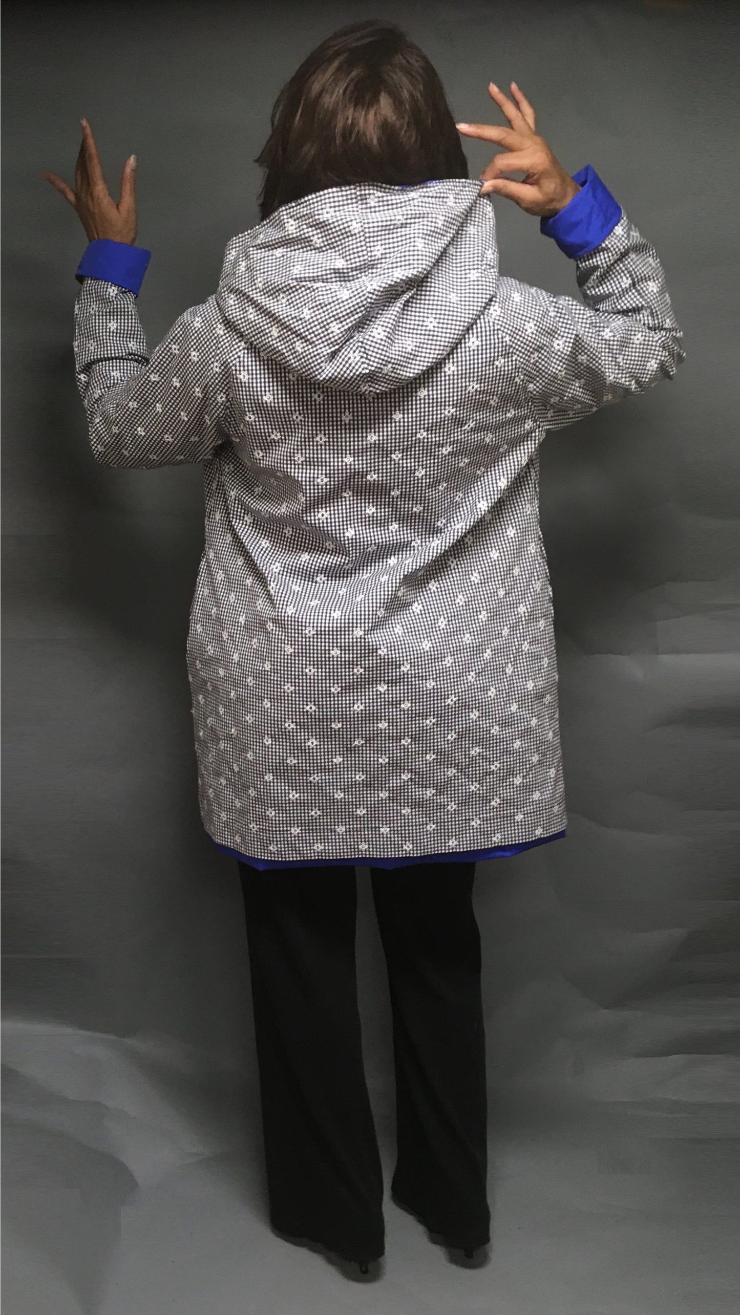 Women's Royal Blue Outer Reversible All-Weather Coat (RR/C 0614C)