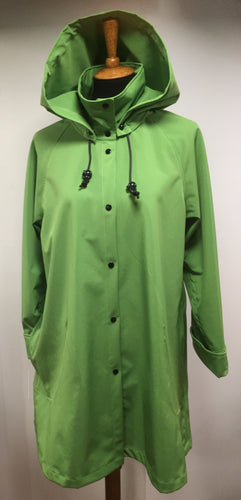 *Women's Green Apple Fleece Lined Snap Raincoat (SF0919C)