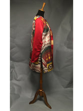 Load image into Gallery viewer, *Pieced Ikat with Red Silk and Plaid Silk Taffeta Coat