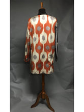 Load image into Gallery viewer, *Apricot and Gray Pieced Ikat Reversible Coat