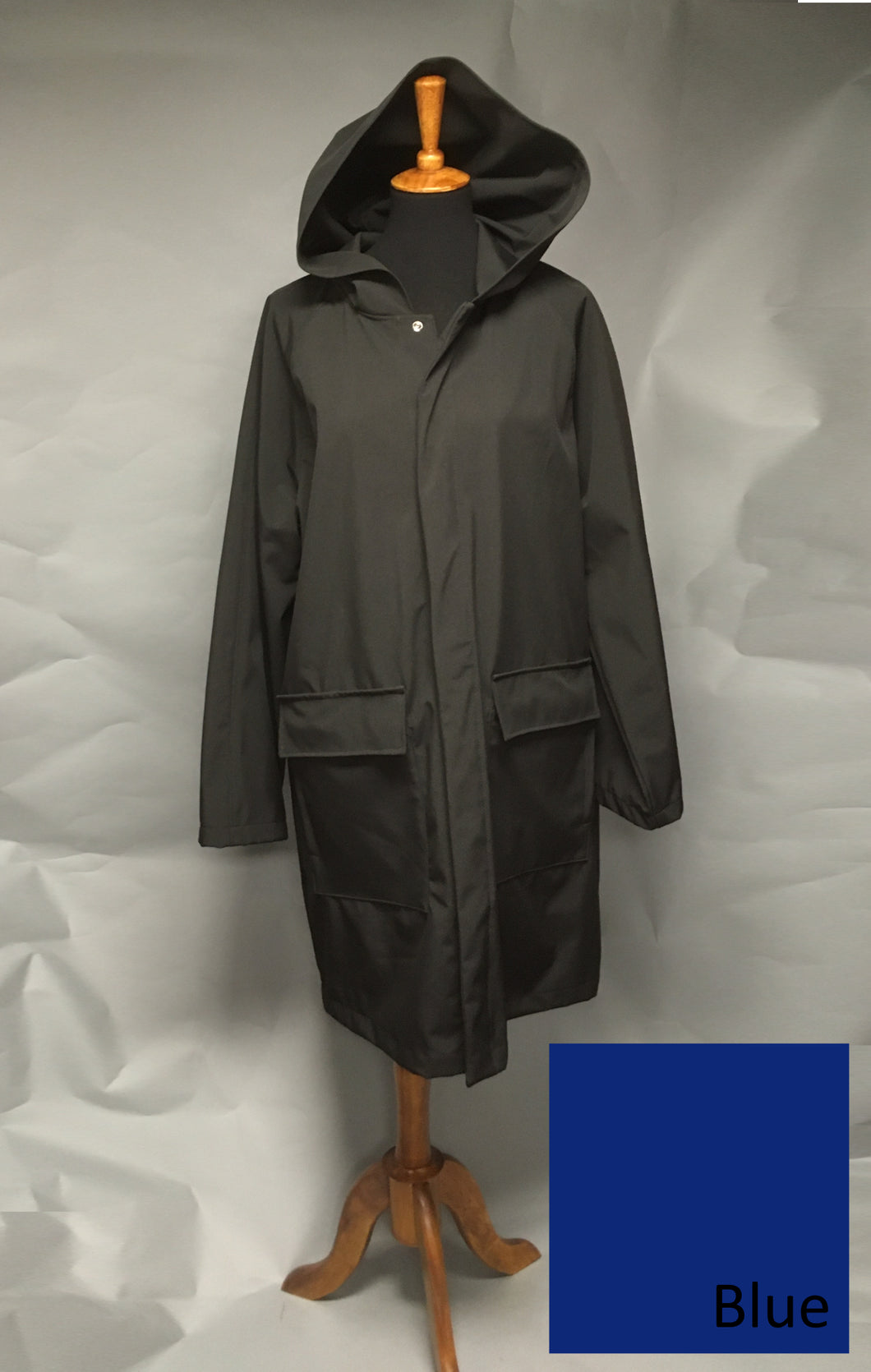 *Men's Blue Fleece Lined Snap Raincoat (SF0516F)
