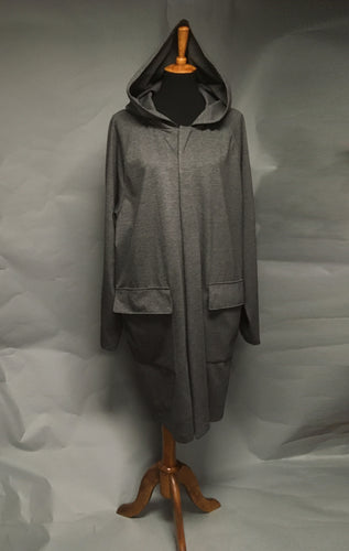 *Men's Grey Light Fleece Lined Snap Raincoat (SF0919E)