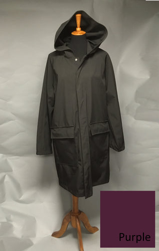 *Men's Purple Mesh Lined Snap Raincoat (SM0220B)