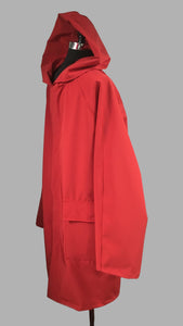 *Men's True Red Mesh Lined Snap Raincoat (SM0919I)