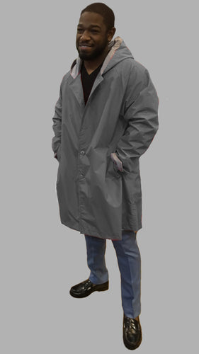*Men's Nickel Grey Outer Lined Raincoat (LR/C 1016B)