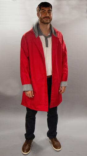 *Men's True Red Outer Lined Raincoat (LR/C 0614B)