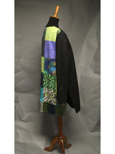 Load image into Gallery viewer, *Pieced Cotton Reversible Coat in Lime and Turquoise